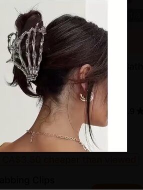 ⭐️ Skeleton Hand Hair Clip - Metal Claw Barrette